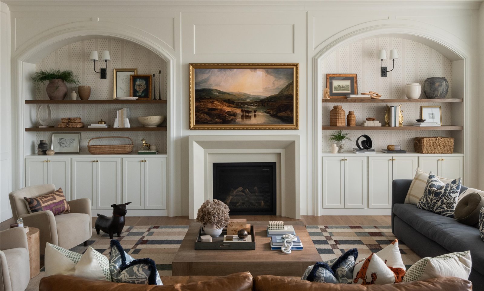 Newport cast limestone surround photographed in a finished interior setting by Kristine Kohl
