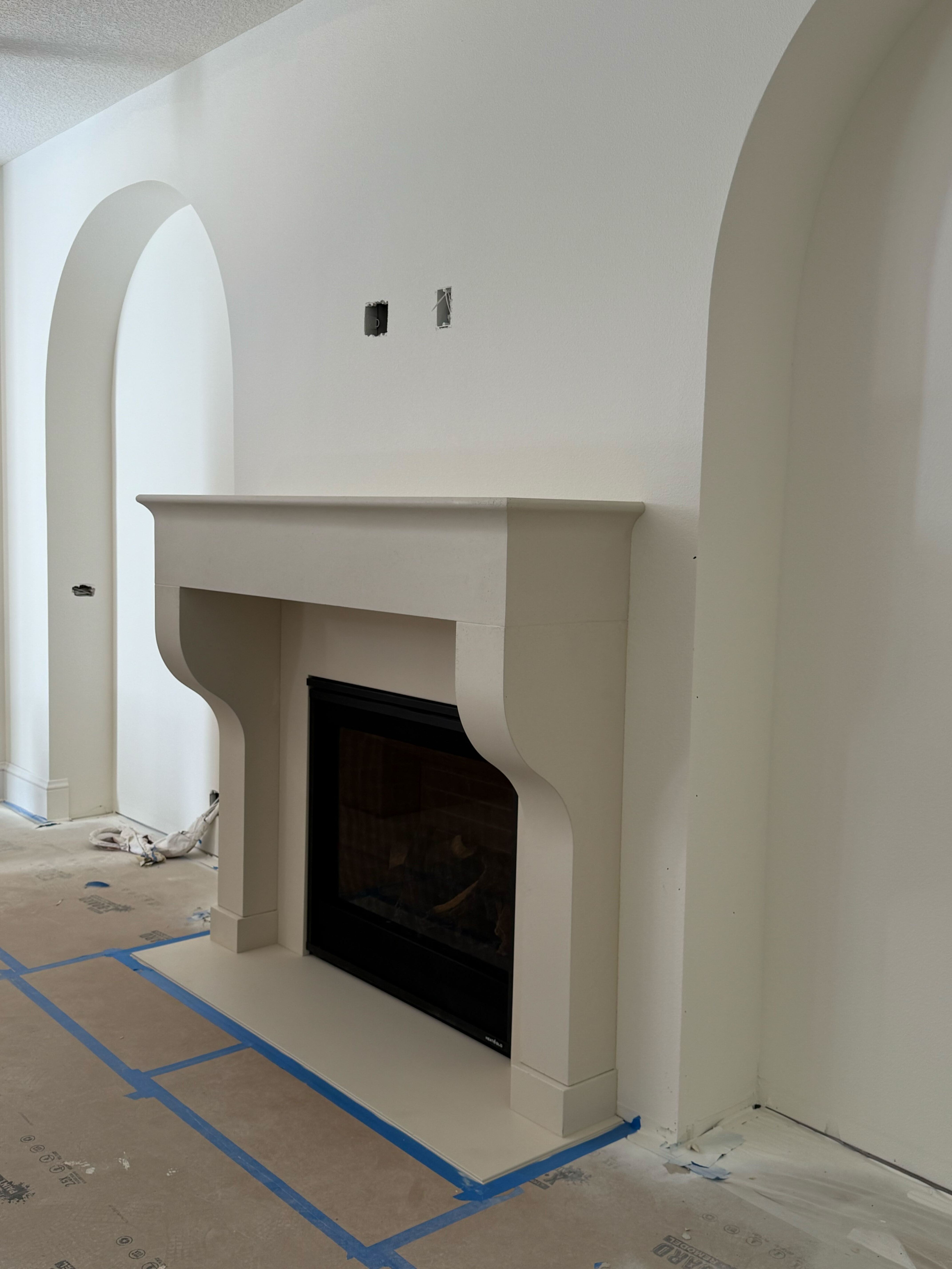 Merano Cast Limestone Fireplace