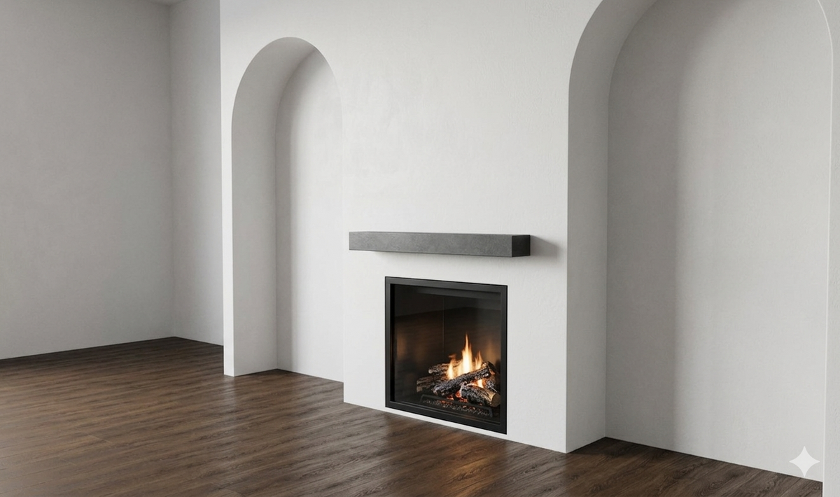 Chiseled Limestone Shelf Mantle